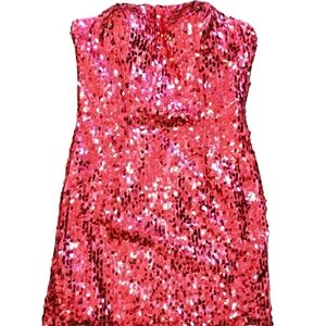 Hannah S Pink Sequin Strapless Cocktail Prom Party Holiday Dress